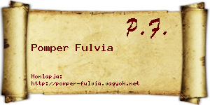 Pomper Fulvia névjegykártya